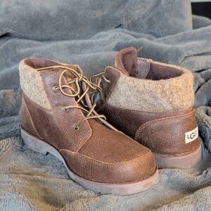 NWT UGG Orin Chocolate Brown Wool Lace-Up Boots Gorpcore Utility Chic